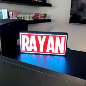 Lightbox Personnalisée Prénom Style Logo Marvel